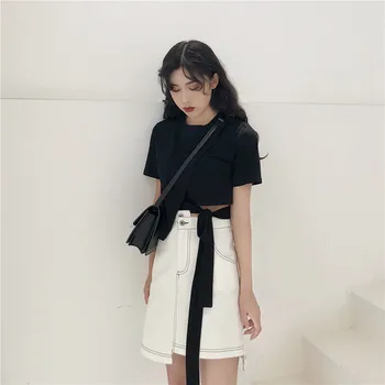 

Harbour Wind 2 Piece Set Women Short Sleeves O-neck Tops Above Knee Mini Skirts Brief Women's Sets Fashion 2 Set Woman