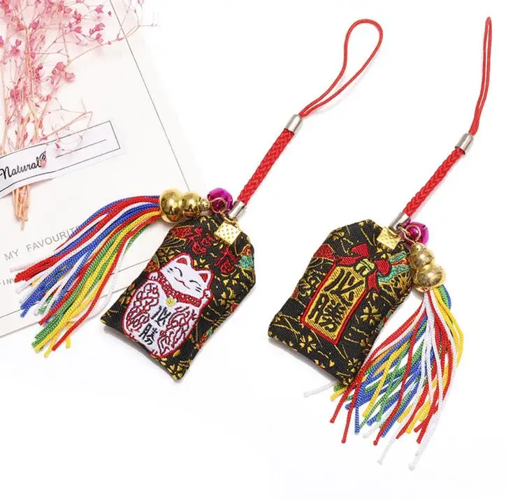 1 шт. Kawaii японский Omamori Cat Lucky Hapiness кулон держатель для ключей мальчик семья ребенок подарок вечерние сувениры