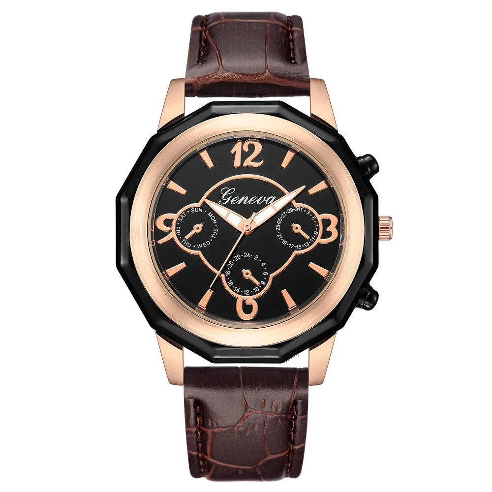 Fashion Women Leather Casual Watch Luxury Analog Quartz Crystal Wristwatch Fashion Women Leather Casual Watch Luxury Analog Quartz Crystal Wristwatch
