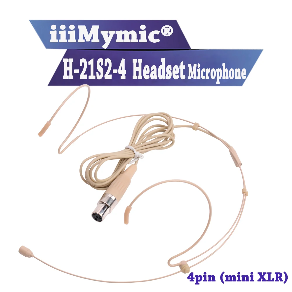 Ceny IiiMymic H 21S2 4 skraplacz Headworn zestaw słuchawkowy z mikrofonem dla Shure bezprzewodowy nadajnik Body Pack mini 4pin XLR TA4F złącze