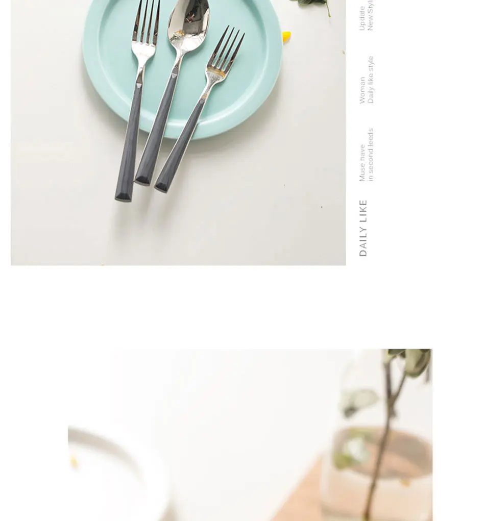 Gold Dinnerware Set Stainless Steel Cutlery Set 4 Pieces Black Knife Fork Set Tableware Gold Silver Cutleries Western Food Set (5)