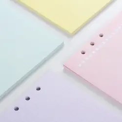 Новые милые цветные внутренние бумаги ядро для спиральных ноутбуков, 6 отверстий 4 цвета линии, сетки, пустые, для повторного наполнения