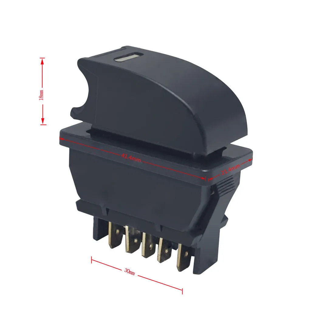 Универсальный пластиковый переключатель постоянного тока 12 В для автомобильного стеклоподъемника, 5 контактов, черный переключатель стеклоподъемника#30