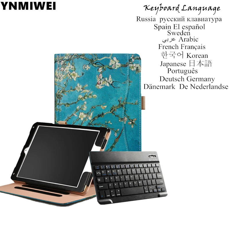 

Tablet Case For Apple iPad Air 1 2 Bluetooth Keyboard Cover Colorfull Print For iPad 9.7 2017 2018 Stand Leather Case