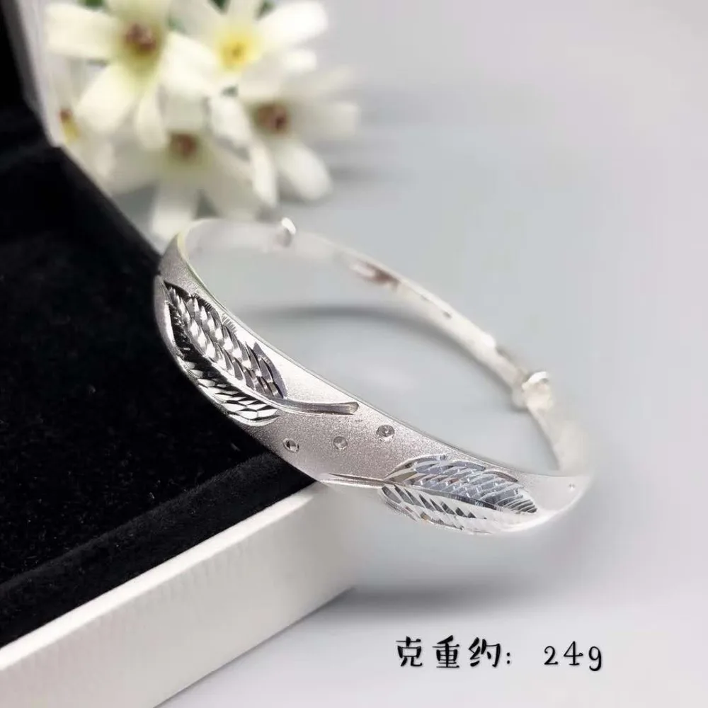 

JOOCHEER Sterling S999 silver Bangles 999 Bangle Written rose Butter flower cute romantic printing love trendy active bracelet