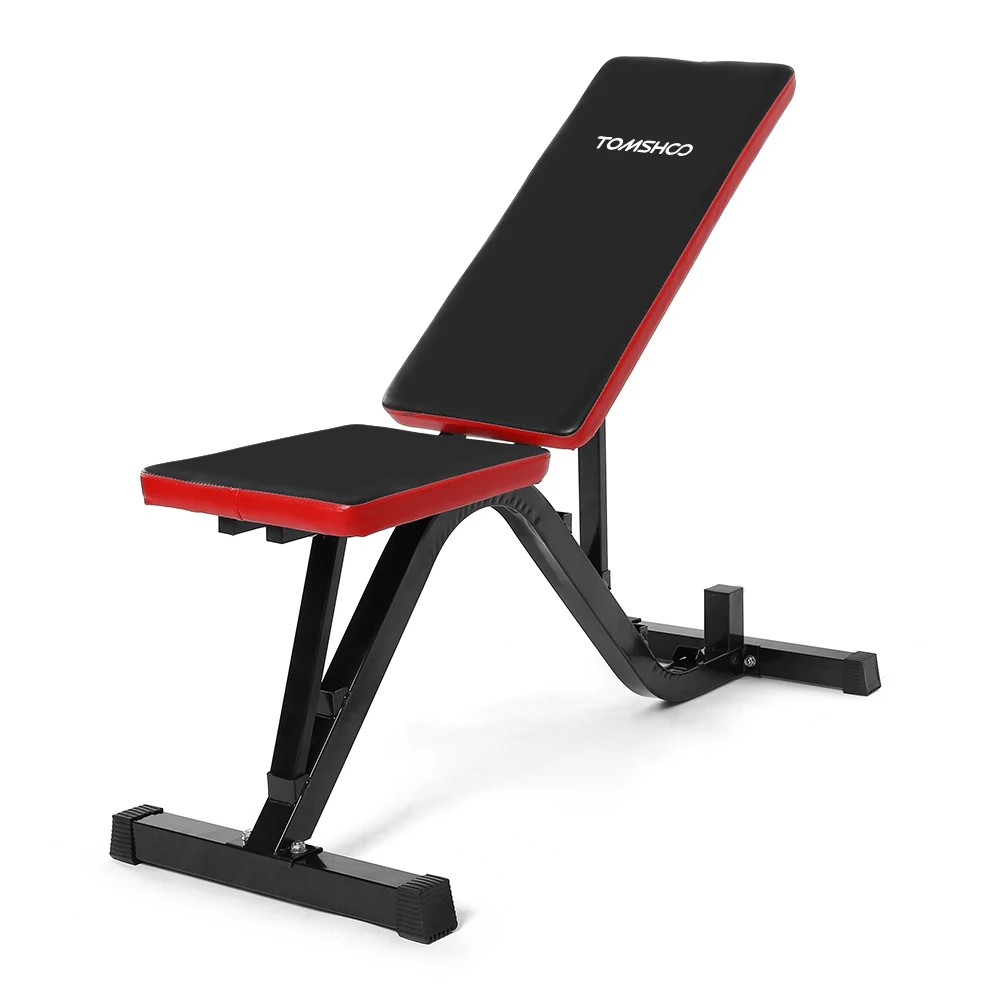 TOMSHOO Adjustable AB Flat Incline Bench Abdominal Sit Up Board Fold Dumbbell Bench Home Gym