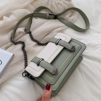 

Women Luxury Brand Leather Hand Bag 2019 Leather Women's Shoulder Bag Chain Crossbody Bags for Women Buckle Lady Small Handbags