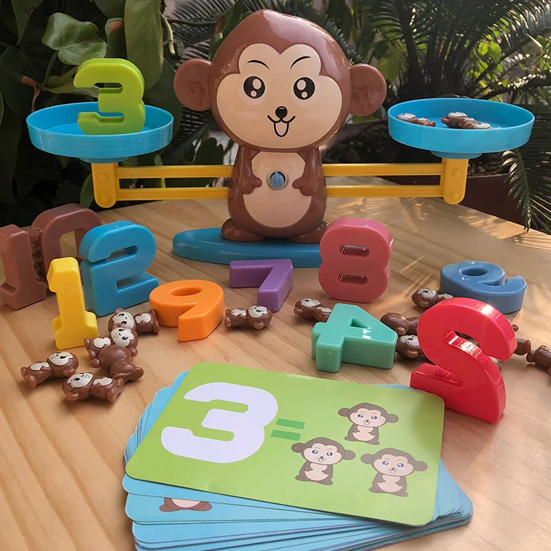 

Early math educational tool monkey balanced digital counting up teaching Children and Family Board Games