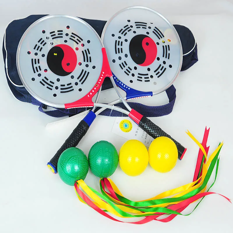 

1 Set/2 Rackets+4 Balls+1 Bag Chinese Kongfu Chinese Wushu Martial Arts Taiji Rouli Ball Sports Tai Chi Racket Set