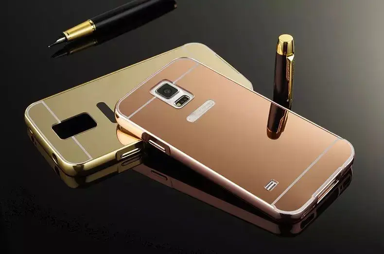 Luxury Mirror Back Cover Metal Aluminum Removable Frame Case for Samsung Galaxy S7 Edge S8 S9 Plus Note 8 Iphone X 6S 7 |