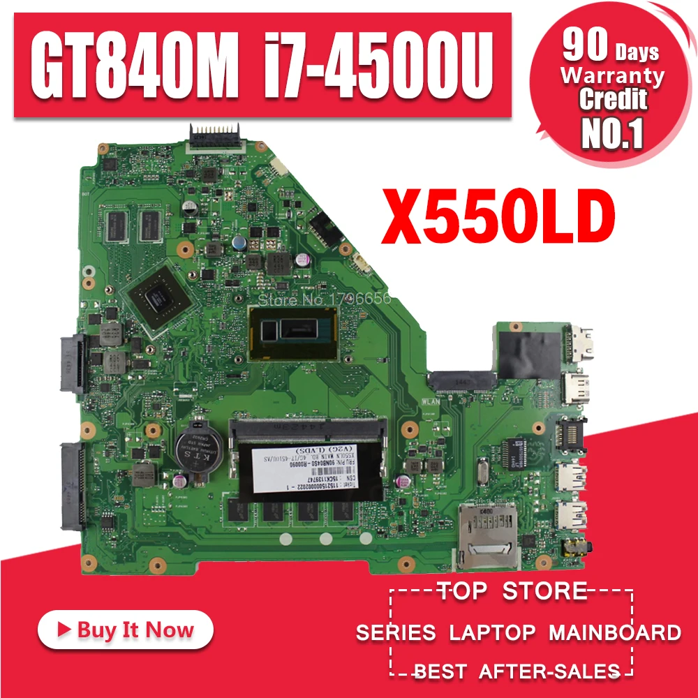 X550LN материнская плата для ноутбука с GT840M I7 4500U 4 Гб ОЗУ For Asus X550LC A550L Y581L W518L X550LD тест