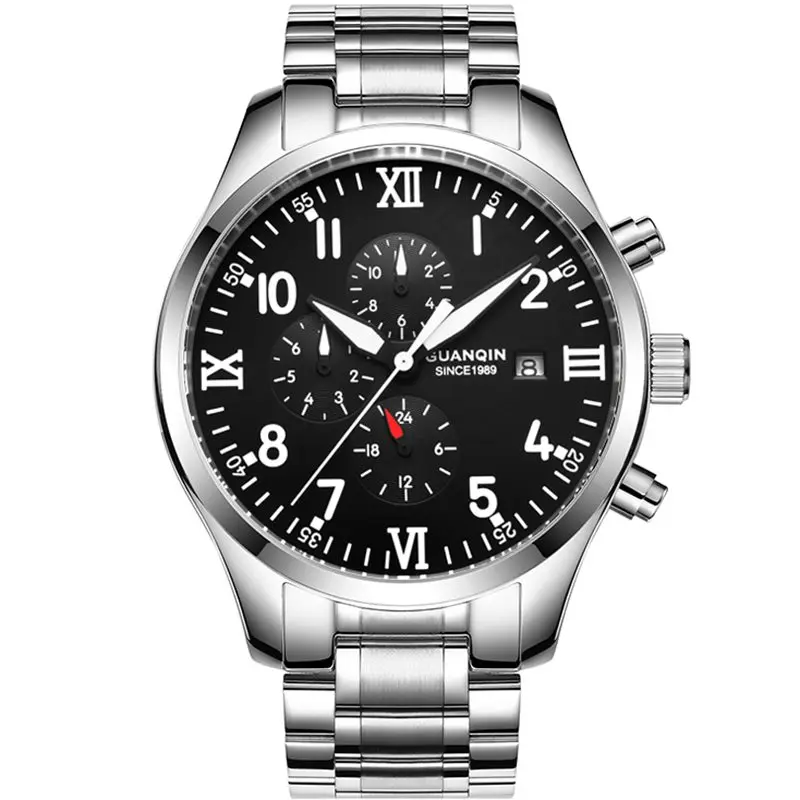 Новинка GUANQIN часы для мужчин автоматические часы для мужчин деловые механические мужские часы лучший бренд класса люкс водонепроницаемые relogio masculino - Цвет: B