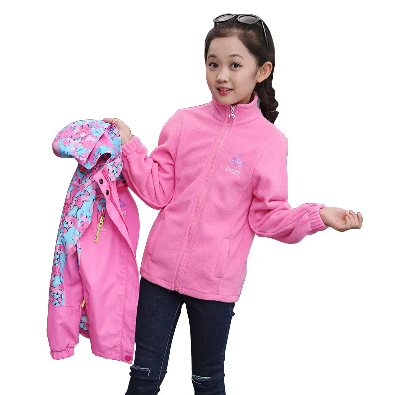Осенне-зимний детский костюм из двух предметов с флисовой курткой для девочек Детская верхняя одежда с мягким мехом для девочек шерстяной свитер - Цвет: Красный