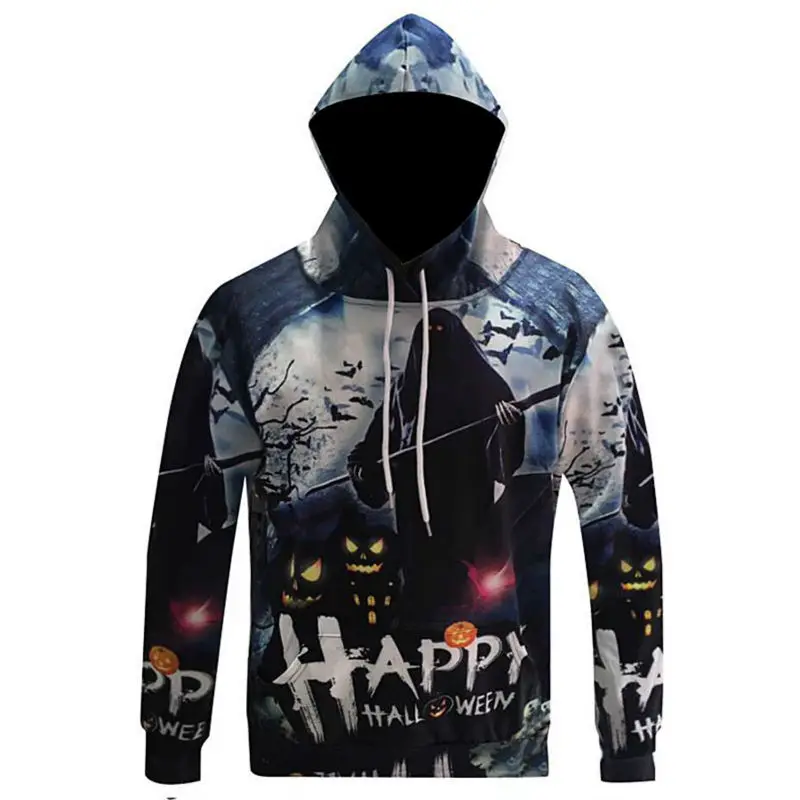Happy Halloween Hoodie Men Pumpkin Light Ghosts And Witches Clothing 3D