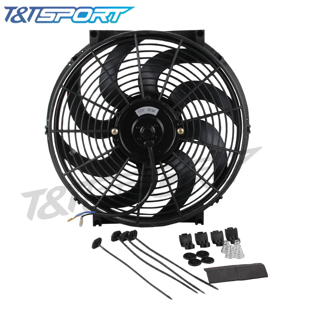 

RYANSTAR RACING Good Quality High Performance 14 inch Black 12V 90W Auto Cooling Radiator Fan