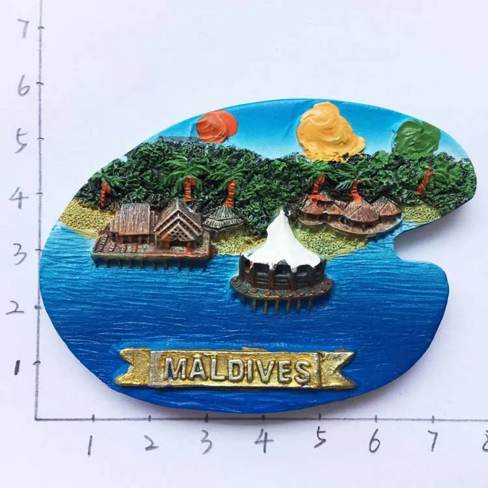 10 шт./компл. ландшафт острова Мальдивы 3D полимерные магниты на холодильник