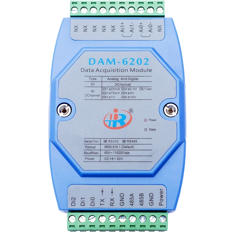 DAM6202 смешанные с аналоговым и цифровым дисплеем Вход регистрирующий модуль Modbus преобразователь напряжения и тока