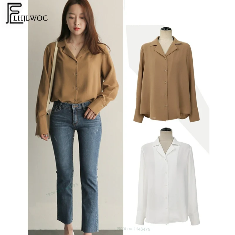  Korean Design Tops Hot Women Autumn Basic Shirt Long Sleeve Blouse Cute Sweet Girls Office Lady Wor