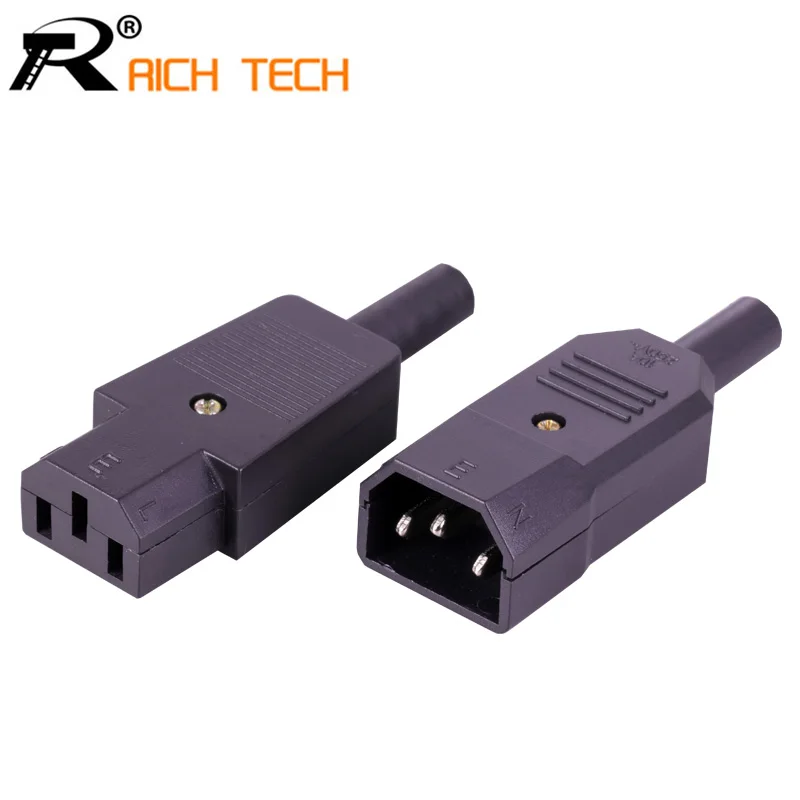 

2sets/4pcs 220V DC/AC power plug/jack terminal 3pin AC/DC plug power connector wire connector male&female in one set