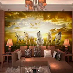 Пользовательские фото обои 3D стерео обои картина маслом лошади пейзажа лобби Studio обои на заказ гостиная росписи
