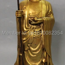 1" Фиолетовый Бронзовый 24 К Золото Тан Сенг Занг Кшитигарбха Бодхисаттвы Статуя Будды