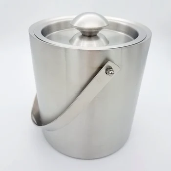 

304 Stainless Steel Double Wall Ice Bucket with lid