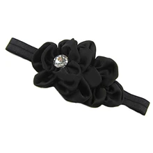 YOST Bandeau des Fleurs pour Bebes Filles Mousseline de Soie Beaute(Noir