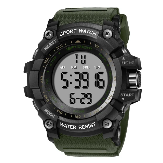SANDA спортивные часы мужские часы лучший бренд класса люкс знаменитые светодио дный электронные светодиодные цифровые наручные часы для мужчин часы Hodinky Relogio Masculino - Цвет: Armygreen
