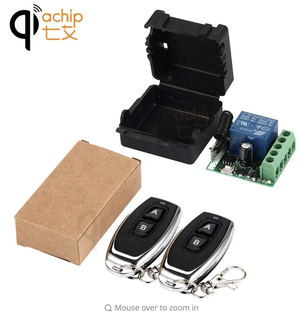 

Qiachip 433Mhz Universal Wireless Remote Control Switch DC 12V 1CH relay Receiver Module RF Transmitter 433 Mhz Remote Controls