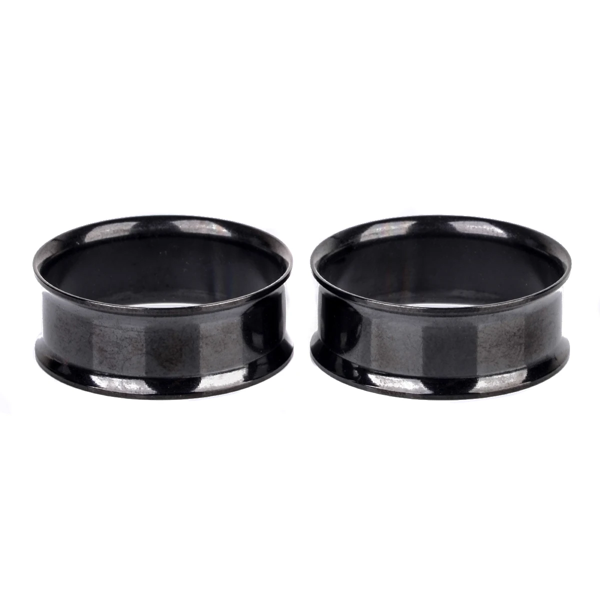 1 Pair Black Stainless Steel Ear Stretcher Expansion Shellhard Hollow Ear Gauges Plugs Flesh Tunnels Body Piercing Jewelry