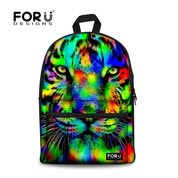 Крутой школьный рюкзак FORUDESIGNS с 3D рисунком головы тигра Crazy Horse для мальчиков