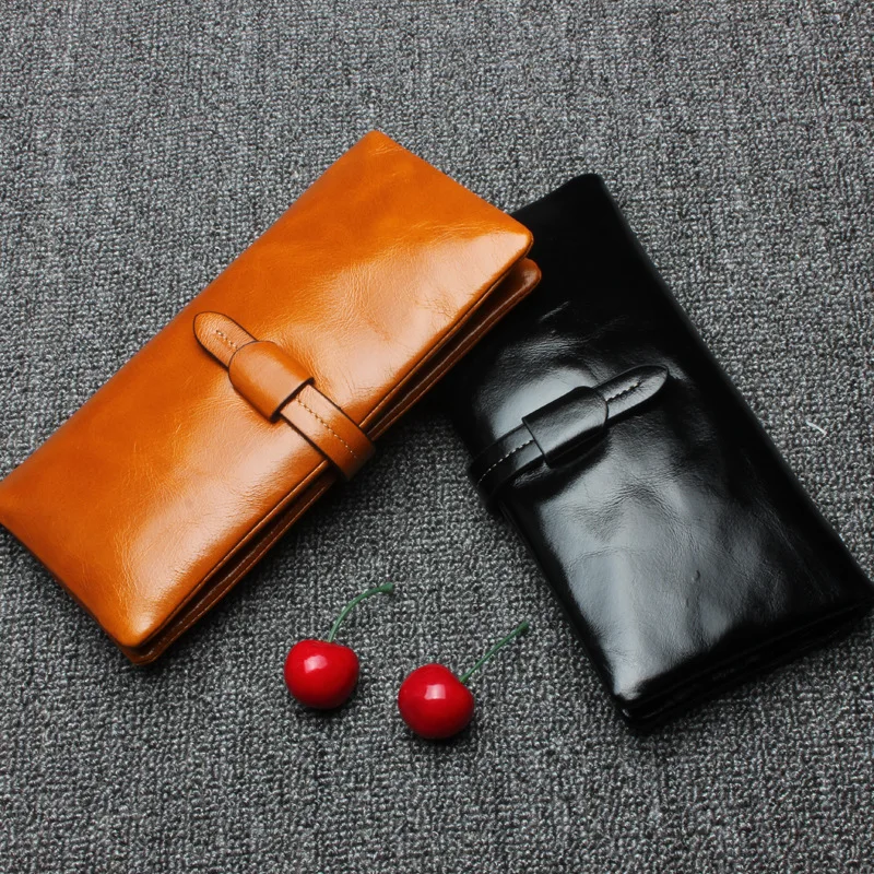 

Hot Sale Fashion Genuine Leather Wallet Women Wallets Real Cow Leather Wallet Long Design Clutch Female Purse Bag For Men