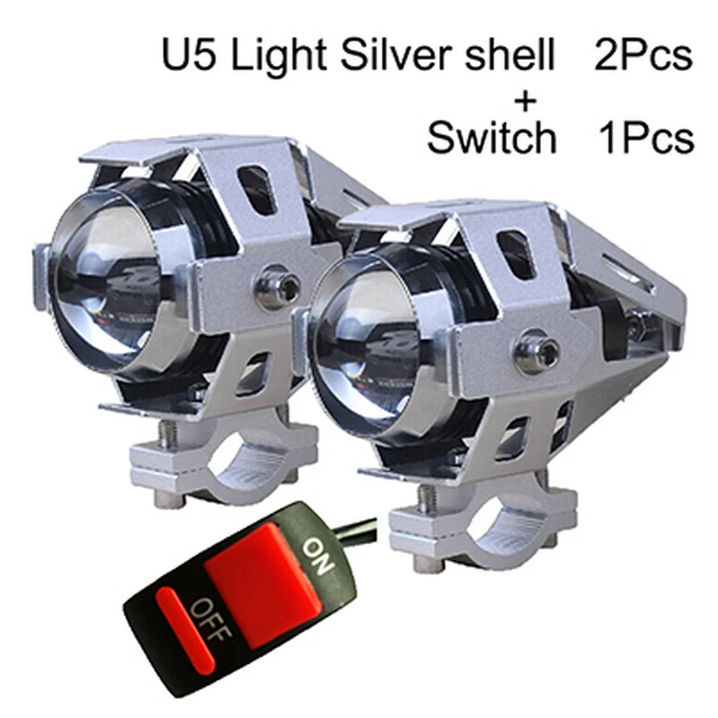 2 шт., светодиодный фонарь для мотоцикла, лампа U5, светодиодный фонарь для автомобиля, прожекторы, фара 12 В, Светодиодный прожектор для автомобиля
