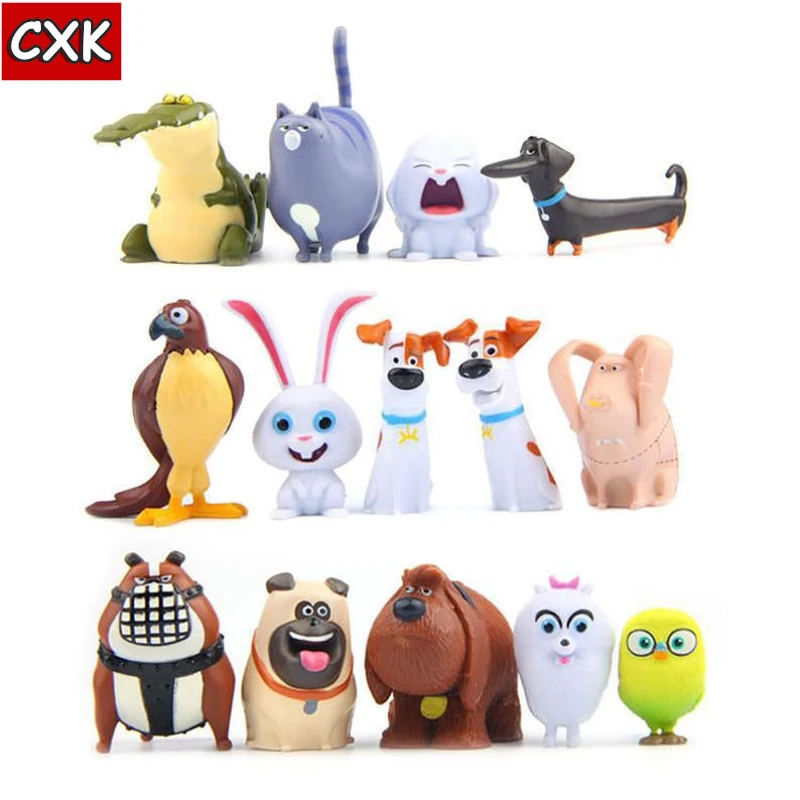 

The Secret Life of Pets 14pcs dachshund dog Custom Wedding Birthday Party Cat Rabbit Action Figure Plush toy Gift for Kid buba