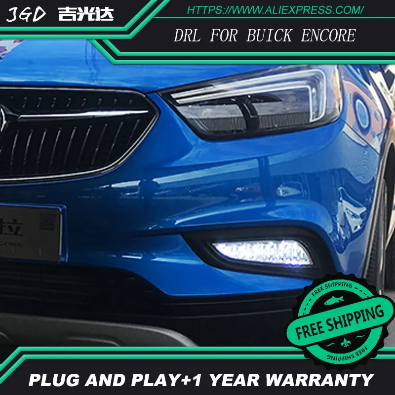 12 V 6000 k светодиодный DRL Дневной ходовой свет для Buick Encore противотуманная фара рамка противотуманная фара автомобильный Стайлинг