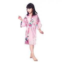 11 цветов, милые детские халаты с павлином, новое китайское ночное белье из искусственного шелка набивная ночная рубашка, Свадебный халат