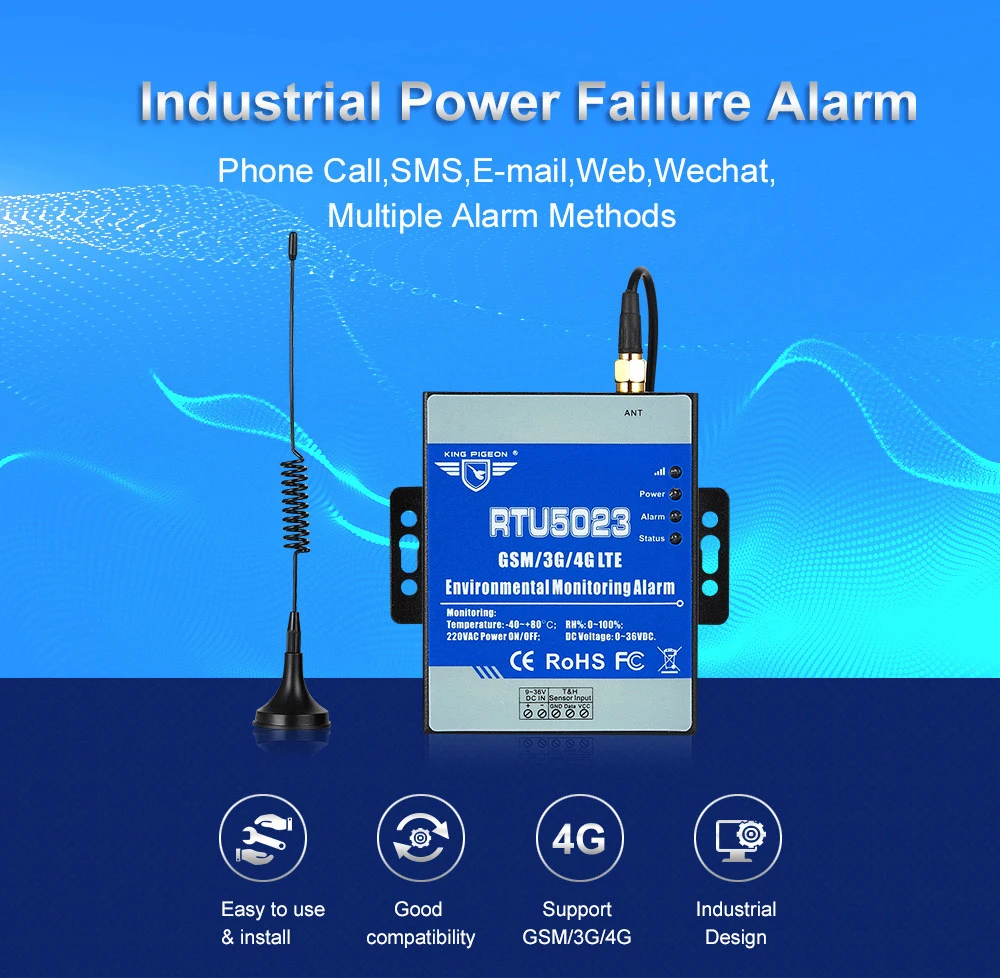 RTU5023 GSM Temperature Humidity Environment Alarm Power Situation SMS Alert Remote Monitoring DC Power Timer Report APP Control_8