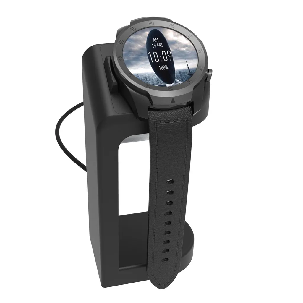 

Smart Watch Charging Dock Charger Compatible For Ticwatch Pro Accessories Black Convenient for travelers and business users