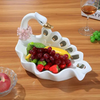 

ceramic white swan dried fruit Candy Storage dish Dessert Snack Salad plate home decor wedding decoration handicraft figurine