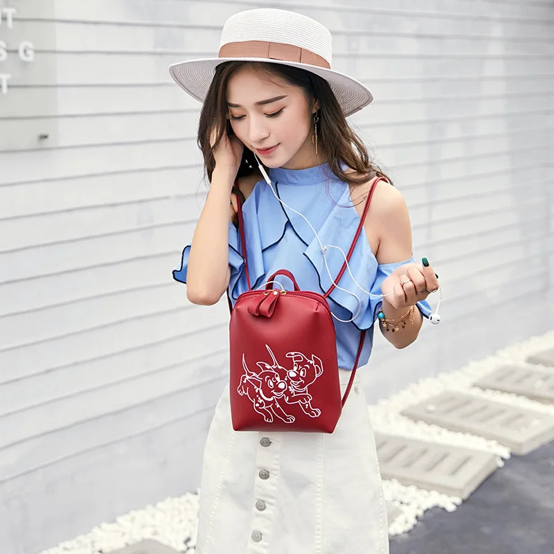 

2019 New portable printing backpack mobile phone bag purse shoulder backpacks With headphone jack