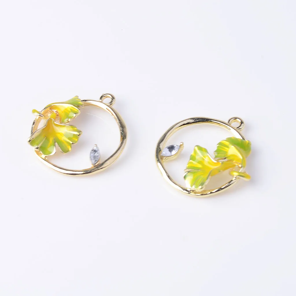 4pcs Ginkgo Leaf Charms Pendants Earrings Jewelry Findings Ornaments Kid Gift