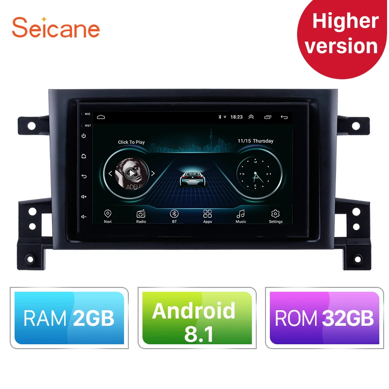 Higher Version RAM 2GB+ROM 32GB Android 8.1 Car GPS Navigation Unit Player For 2005-2015 Suzuki GRA