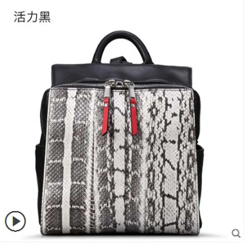 

ledai Backpacks female Korean edition bag female 2019 new fashion leather schoolbag student backpack school snakeskin bag