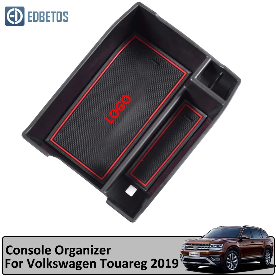 

EDBETOS Armrest Storage Box for Volkswagen Touareg 2019 Central Console Organzier Storage Cup Holder Tray Container