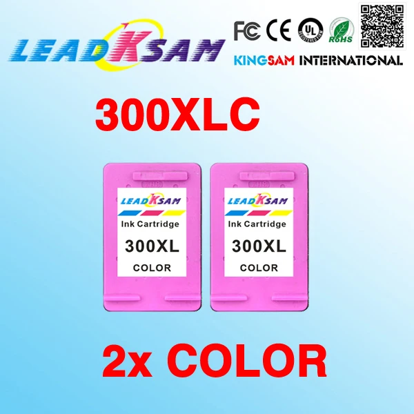 2x цветной чернильный картридж leadksam совместимый с hp300 300XL Deskjet D1660 D2500 2560 PhotoSmart C4635