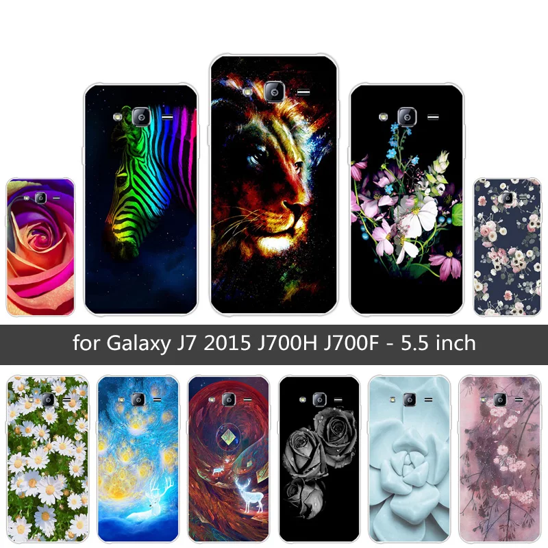 Для Samsung J7 черный матовый чехол 5 &quotдля Galaxy J700 SM-J700F 2015 прозрачный ТПУ мягкий