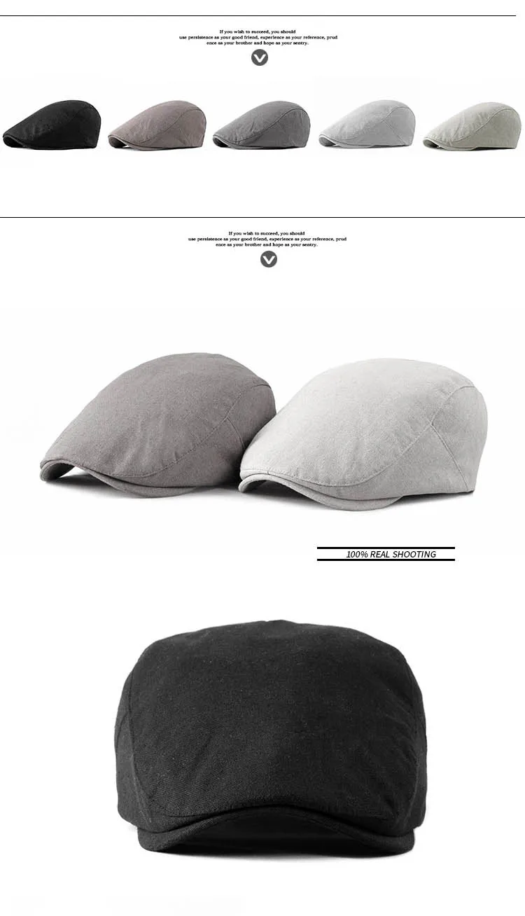 Фибоначчи новые летние однотонные хлопковые льняные газетные шляпы плоские таксисты Гэтсби плюща головные уборы для мужчин и женщин газетные кепки