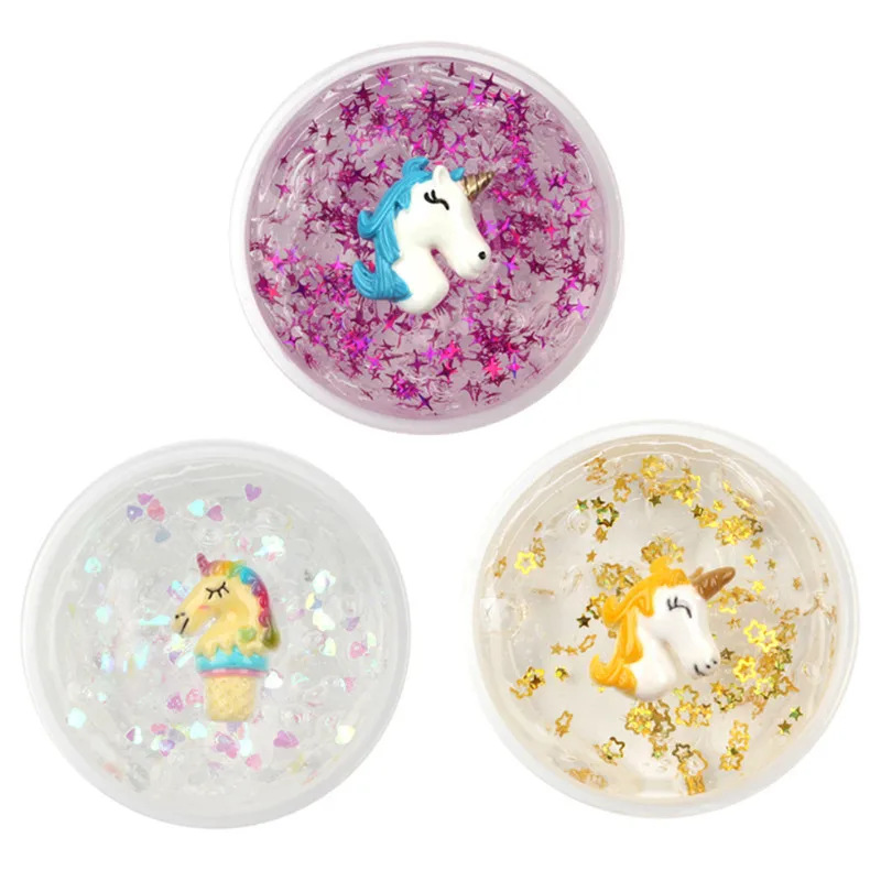 

Colorful Stars Slime Crystal Mud Starry Unicorn Pearl Ball Clay DIY Antistress Toy Slime Putty Decompression Children's Toy Gift