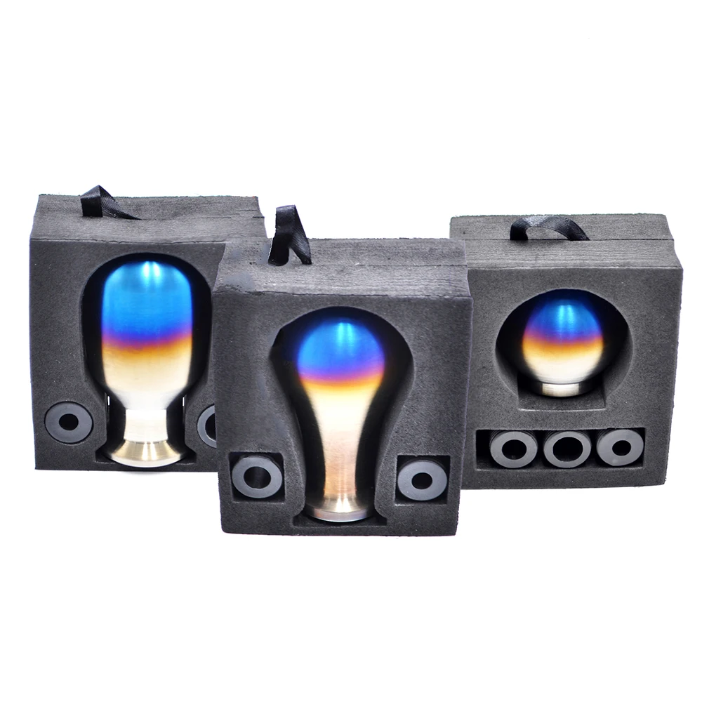 

Free Shipping Titanium Blue Aluminum Car Gear Shift Knob Shift Knob With 3 Adaptors Threads