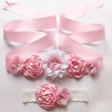 Новое поступление, разноцветная декоративная лента с жемчугом и розой, платье с цветочным узором для девочек пояс с лентой для волос/платье своими руками, Пояс 200